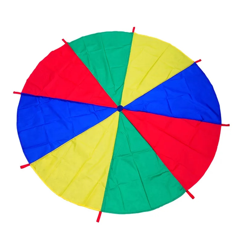 Kids Rainbow Parachute Play Set with Jumping Bag for Outdoor Team Games and Group Activities