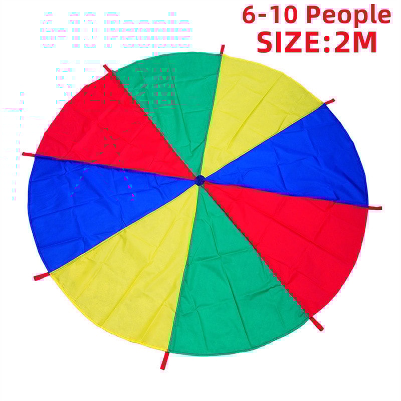 Kids Rainbow Parachute Play Set with Jumping Bag for Outdoor Team Games and Group Activities