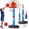 Kids Basketball Hoop Set with T Ball Trainer and Automatic Pitching Machine Toy for Toddlers