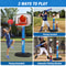 Kids Basketball Hoop Set with T Ball Trainer and Automatic Pitching Machine Toy for Toddlers