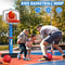 Kids Basketball Hoop Set with T Ball Trainer and Automatic Pitching Machine Toy for Toddlers
