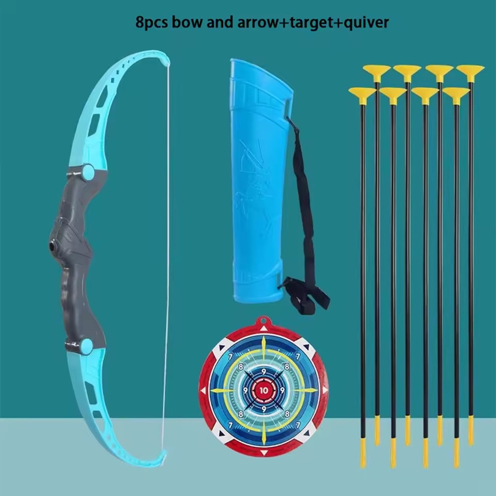 Kids Archery Set Toy with Target Safe Outdoor Bow and Arrow Shooting Game for Children