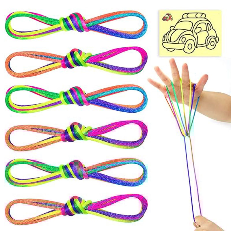 Rainbow Cat Cradle String Game for Kids Interactive Hand String Toy