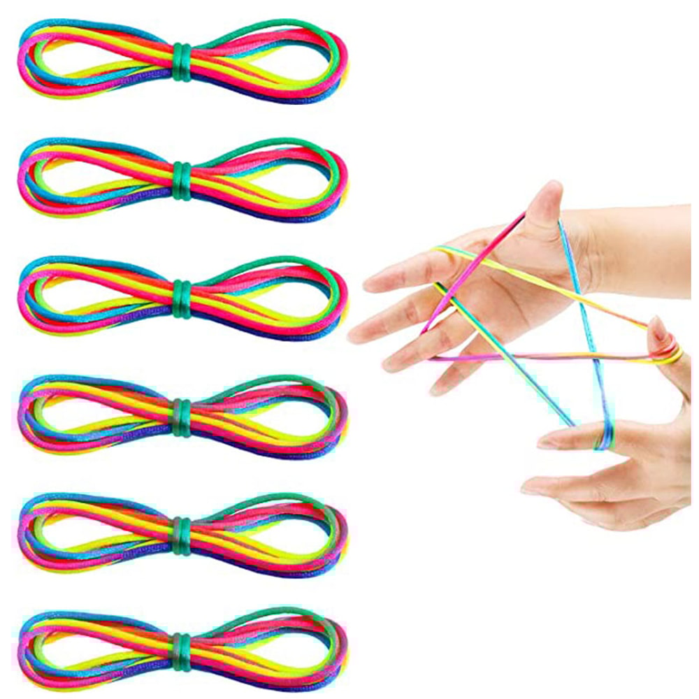 Rainbow Cat Cradle String Game for Kids Interactive Hand String Toy