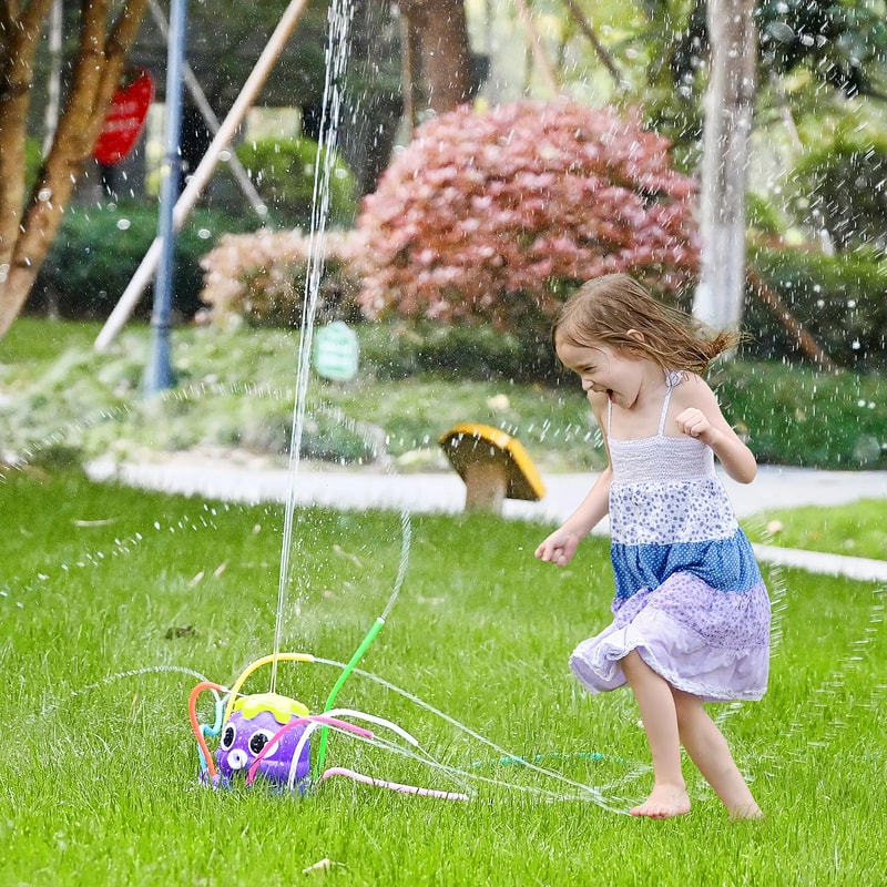 Rotating Octopus Splash Sprinkler Toy For Kids Outdoor Water Play Backyard Fun 1