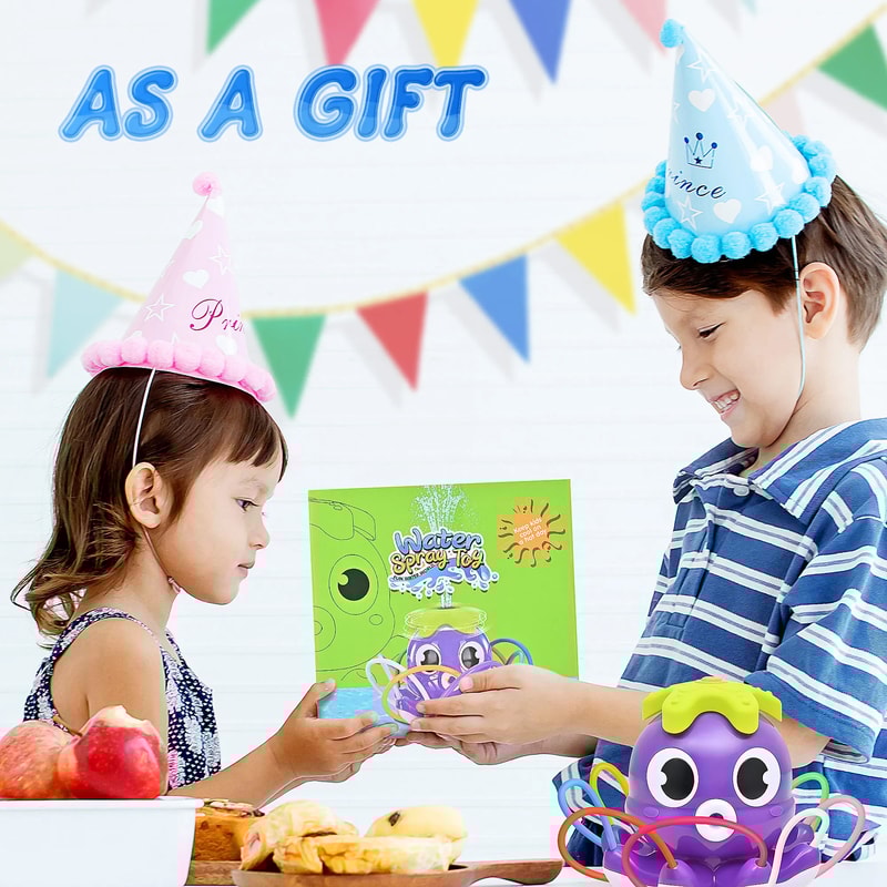 Rotating Octopus Splash Sprinkler Toy For Kids Outdoor Water Play Backyard Fun 5