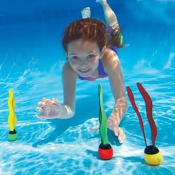 high visibility kids pool diving toys set, colorful ocean plant sink toys for swimming training