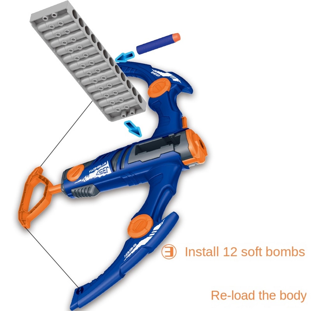 High-Speed Kids Foam Ball Crossbow Toy, Safe Outdoor Blaster for Backyard Games