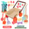 Kids Beach Toy Set With Trolley Collapsible Bucket Sand Molds And Mesh Bag For Easy Play 5