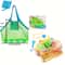 Large Mesh Beach Toy Bag For Kids Sand Toy Storage Tote With Pockets For Seashell Collecting 1