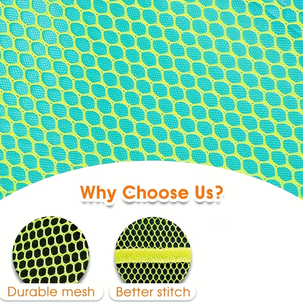 Large Mesh Beach Toy Bag For Kids Sand Toy Storage Tote With Pockets For Seashell Collecting 4