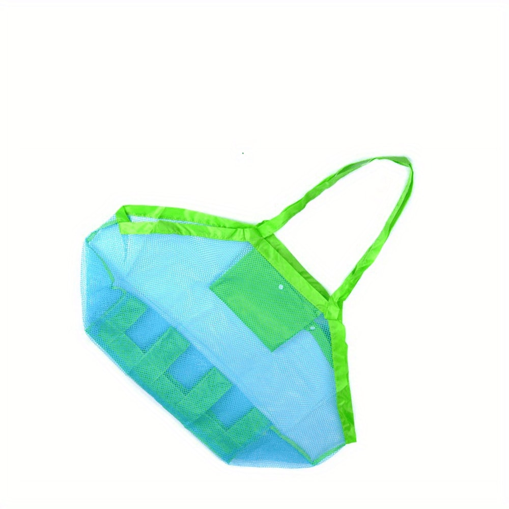 Large Mesh Beach Toy Bag For Kids Sand Toy Storage Tote With Pockets For Seashell Collecting 5
