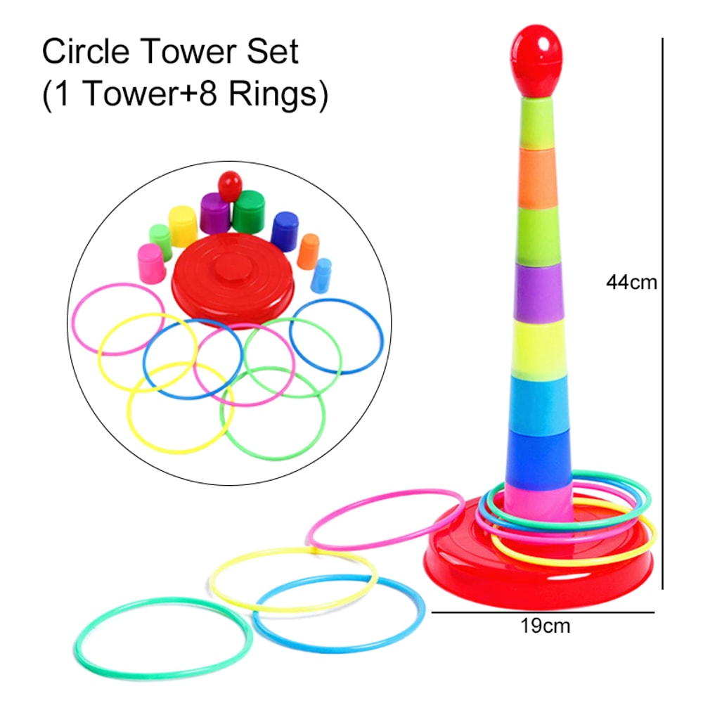 Kids Ring Toss Game Outdoor Fun Family Lawn Game Interactive Throwing Toy Set