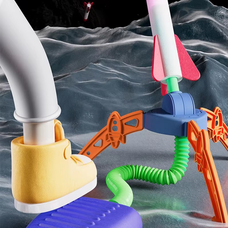 Kids Jump Launch Rocket Toy Outdoor Foam Dart Launcher Game for Active Backyard Play
