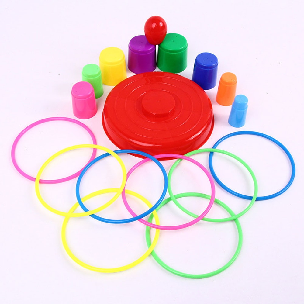 Kids Ring Toss Game Outdoor Stacking Toy Parent Child Interactive Play Set
