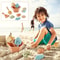 Kids Beach Sand Play Set Bucket and Shovel Kit for Outdoor Water and Sand Fun