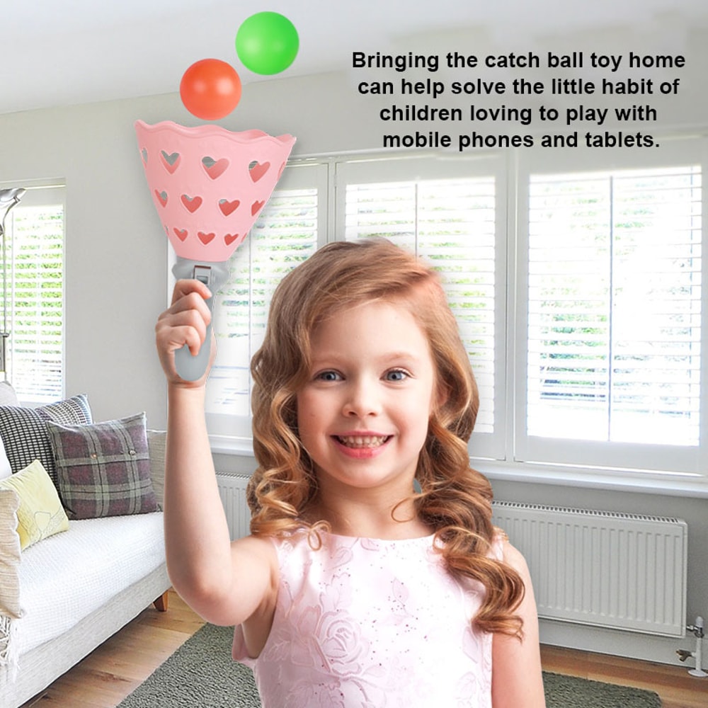 High Toss Catch Ball Game Set with Launch Baskets Outdoor Play Toy