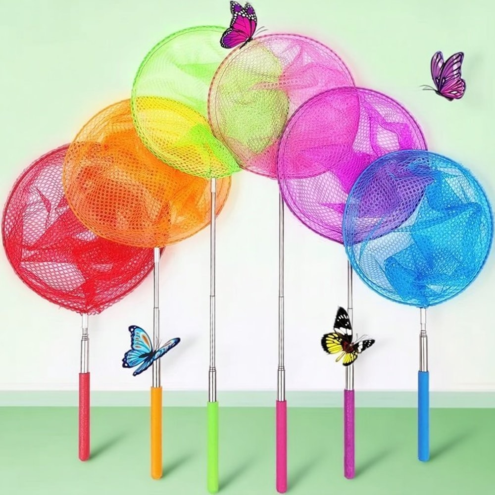 Retractable Kids Bug Catching Net Outdoor Butterfly Net with Telescopic Handle