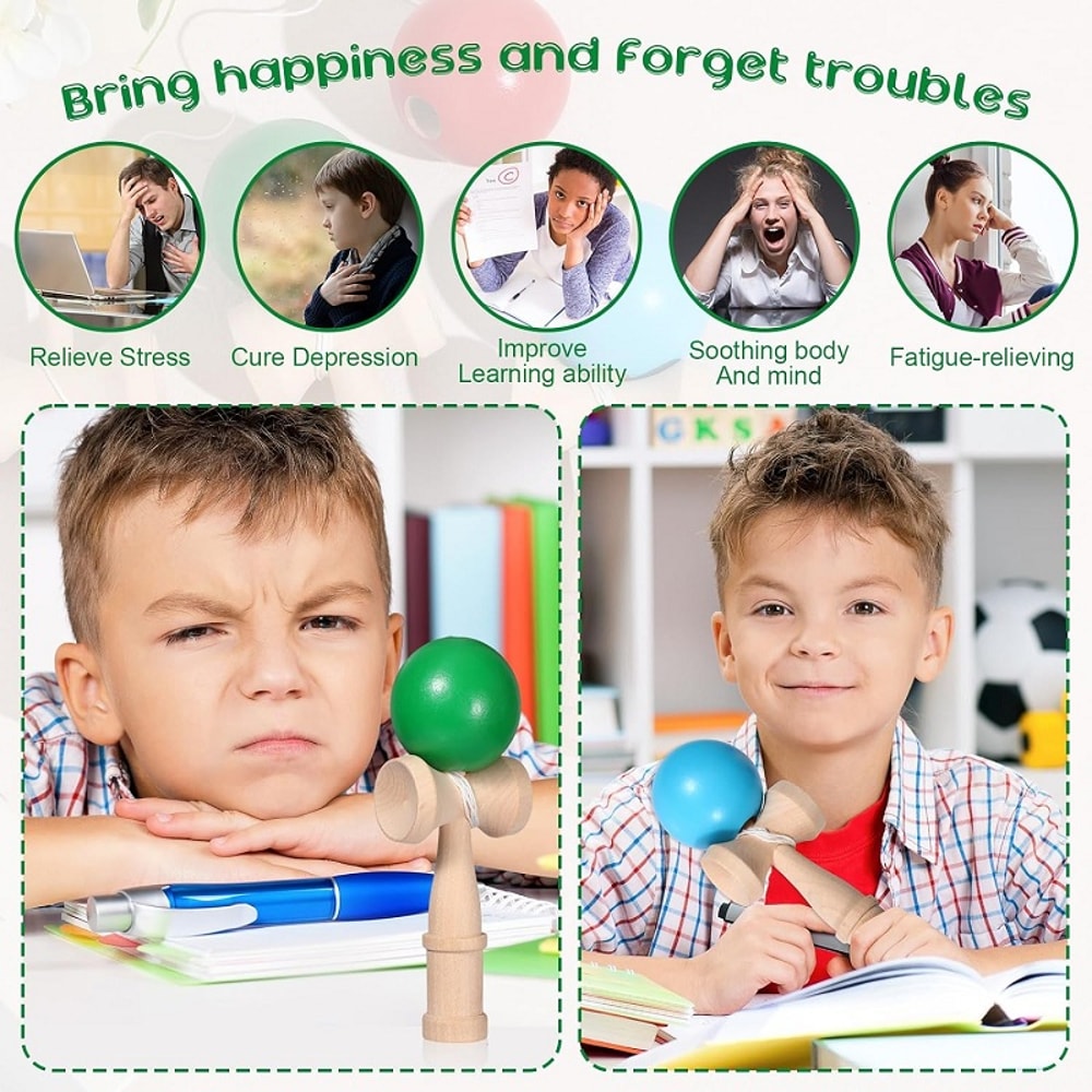 Wooden Catch Ball Game Outdoor Toss Trainer for Hand Eye Coordination and Family Play