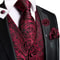 Men Formal Silk Vest Set With Jacquard Tie And Pocket Accessories 1