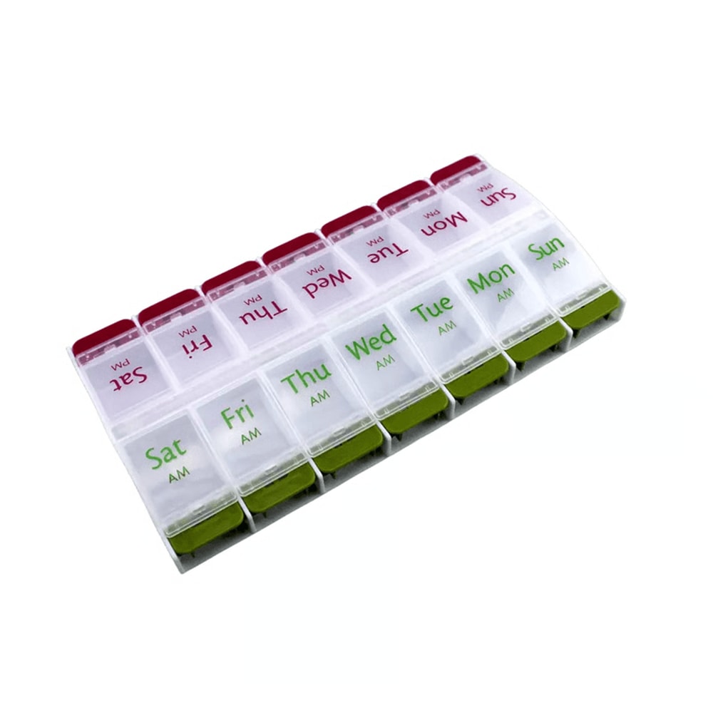 Extra Large Weekly Medication Organizer Jumbo Pill Storage Box With 2 Daily Compartments For Vitami 0