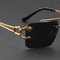 Golden Edge Frameless Sunglasses with Anti Glare Lenses and UV Protection