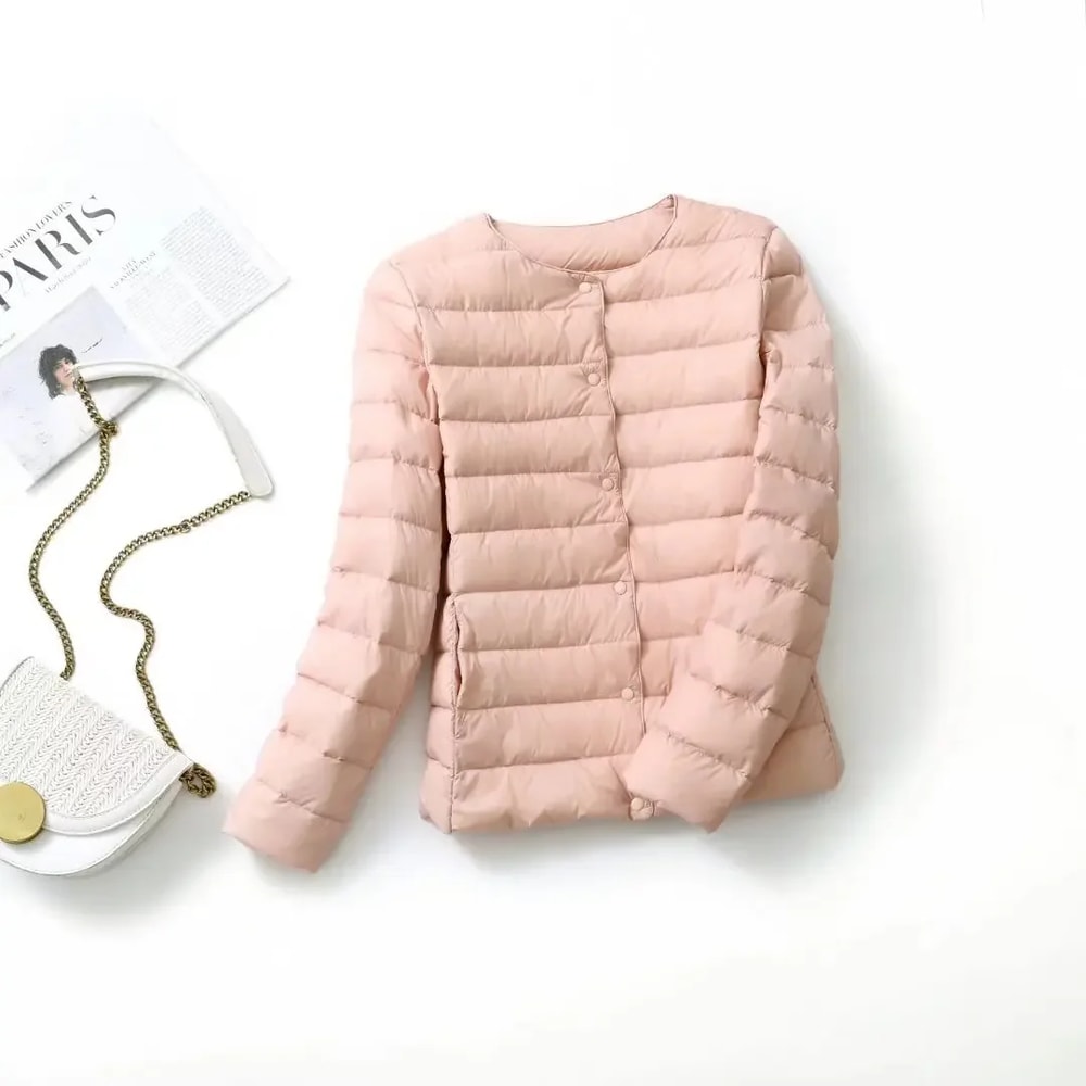 Lightweight Packable Down Jacket For Women Slim Fit White Duck Down Winter Coat 17