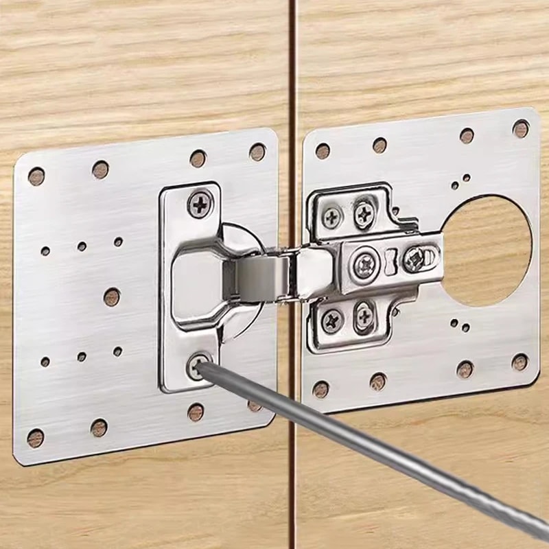 Universal Hinge Repair Plate Kit For Kitchen Cabinets And Cupboard Doors 2