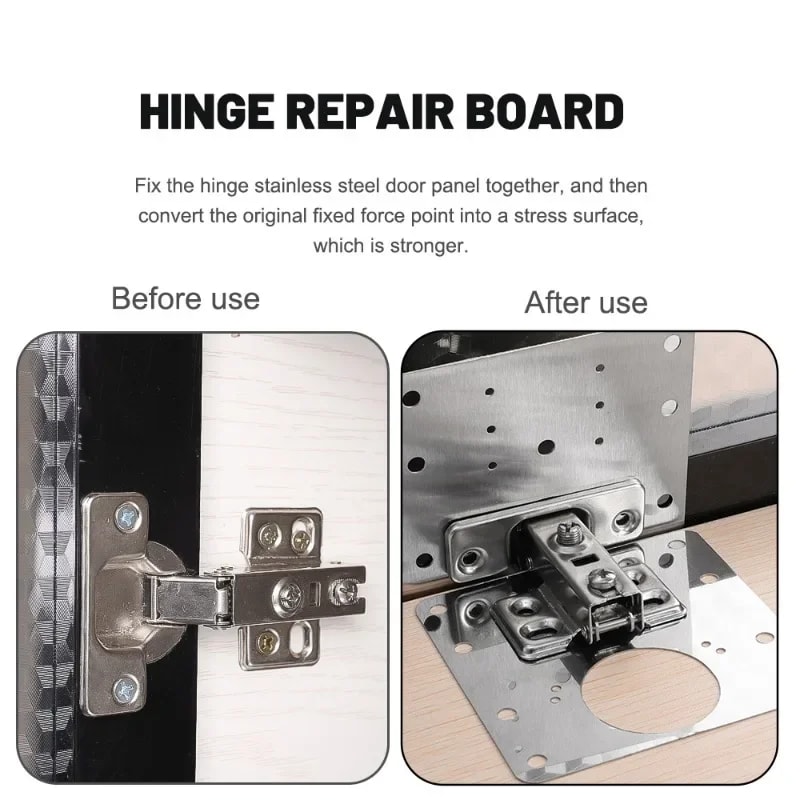 Universal Hinge Repair Plate Kit For Kitchen Cabinets And Cupboard Doors 3