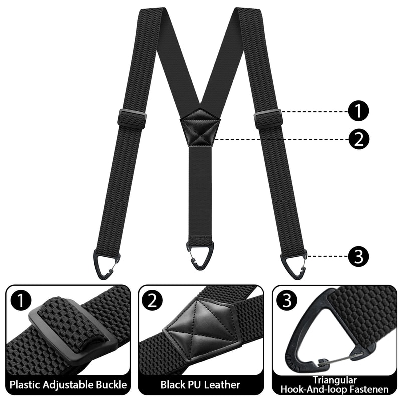 Hidden Suspenders for Men Under Shirt Y Back Snap Loop Support