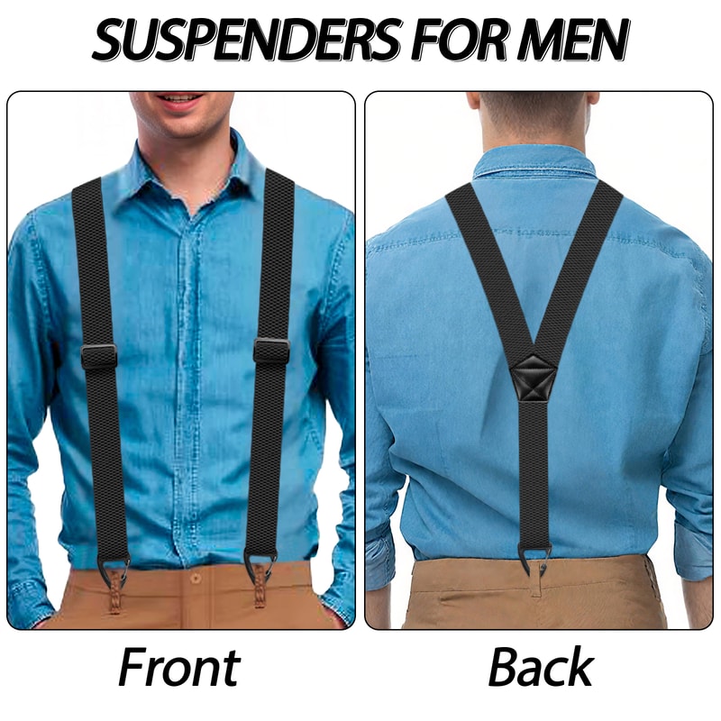 Hidden Suspenders for Men Under Shirt Y Back Snap Loop Support