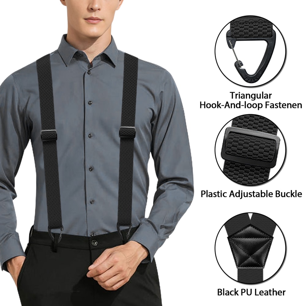 Hidden Suspenders for Men Under Shirt Y Back Snap Loop Support