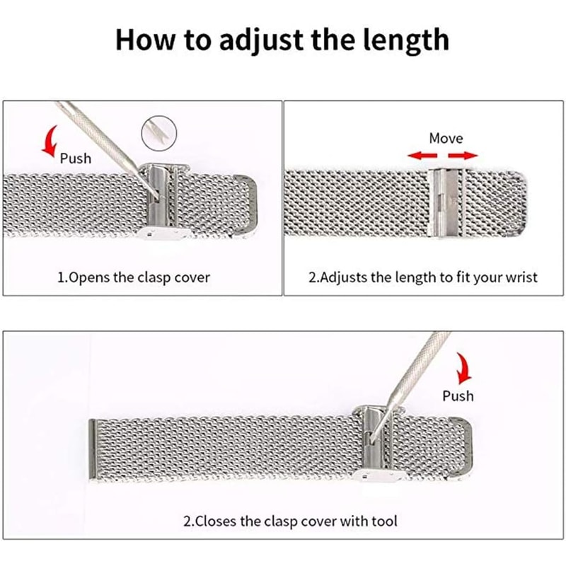 Universal Milanese Watch Band Quick Release Stainless Steel Mesh Strap 3