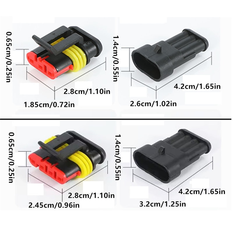 Waterproof Electrical Connectors 10Pcs Quick Connect Wire Terminals for Cars Boats RVs