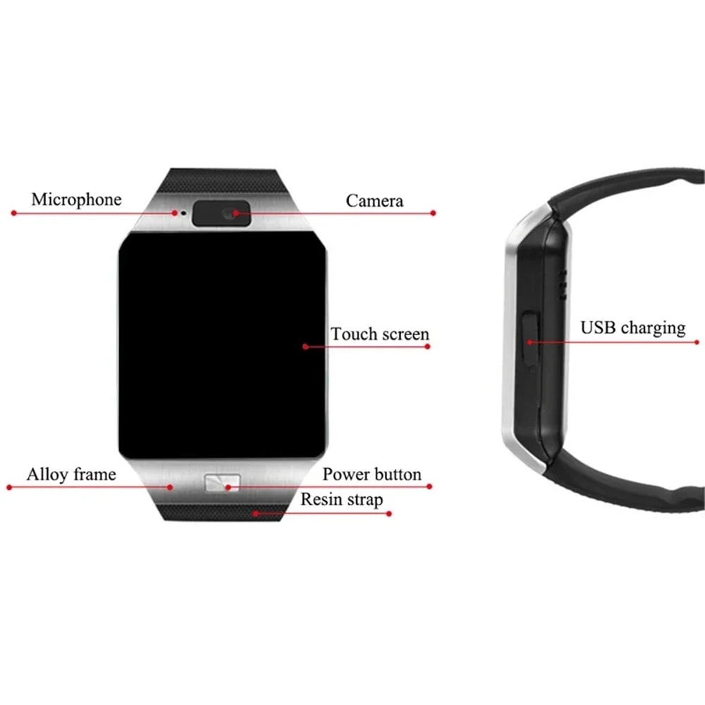 Bluetooth Smart Watch with Camera Waterproof Touch Screen Watch for Android and iPhone