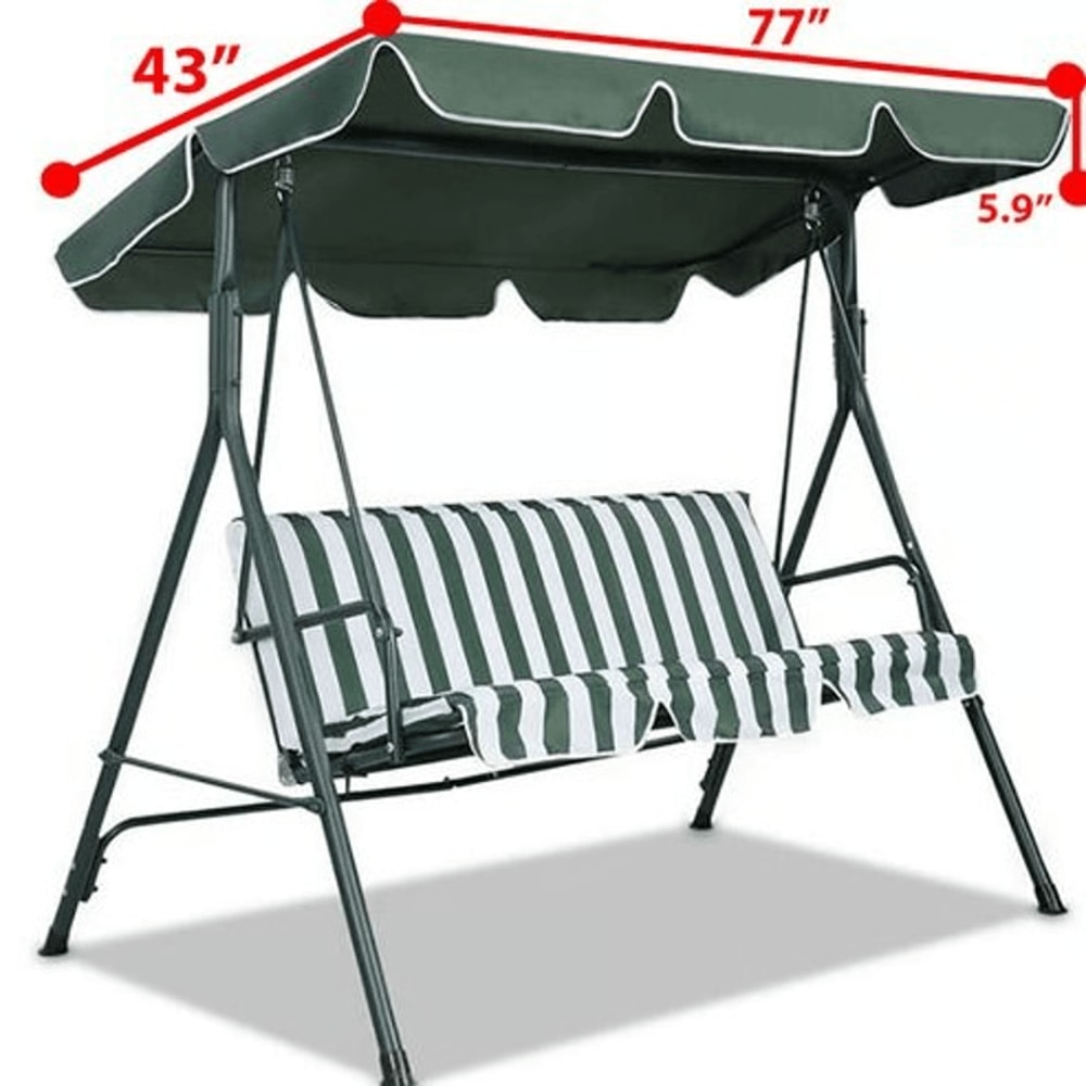 Replacement Canopy For Outdoor Patio Swing Seat With UV Resistant Porch Cover 10