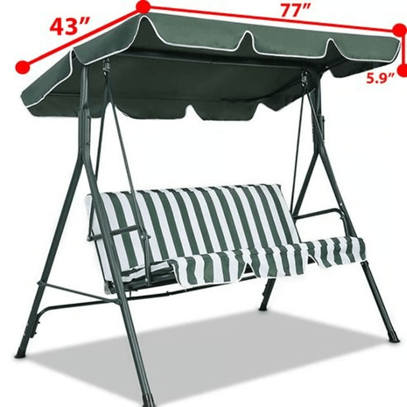 Replacement Canopy For Outdoor Patio Swing Seat With UV Resistant Porch Cover 10