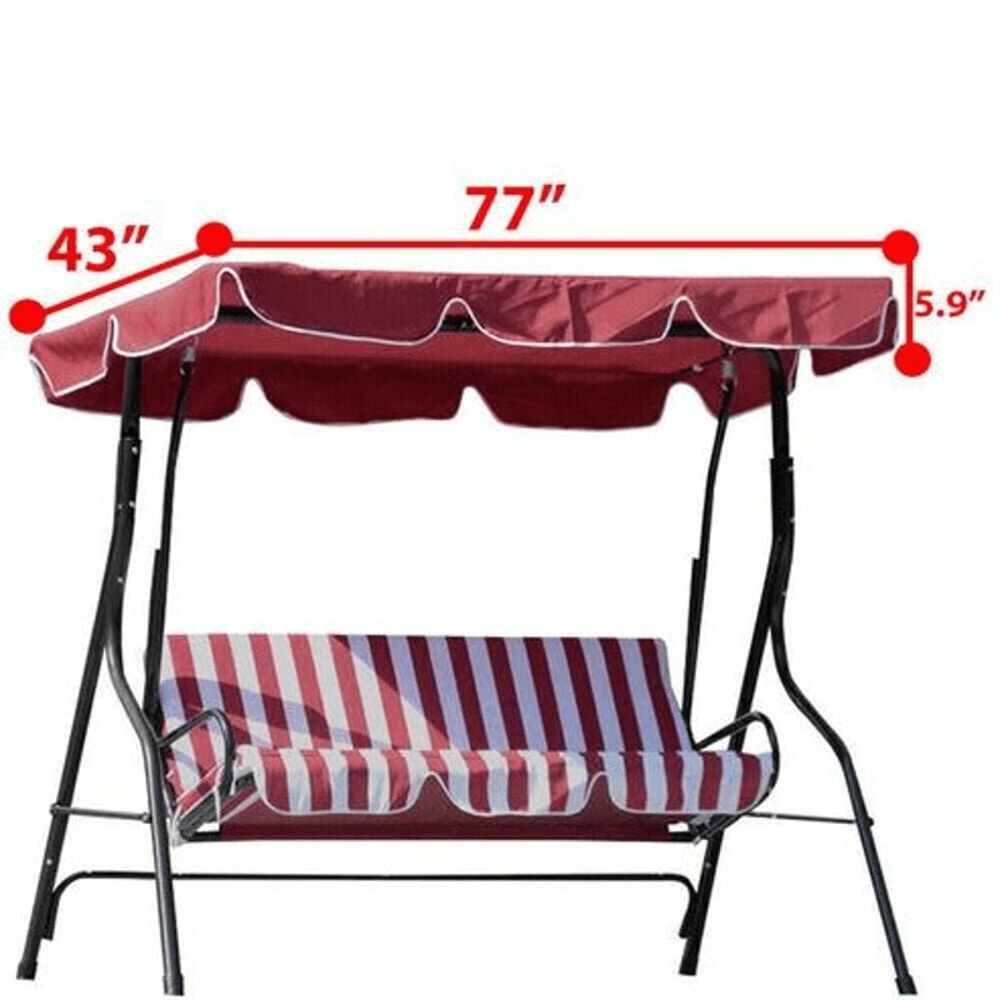 Replacement Canopy For Outdoor Patio Swing Seat With UV Resistant Porch Cover 7