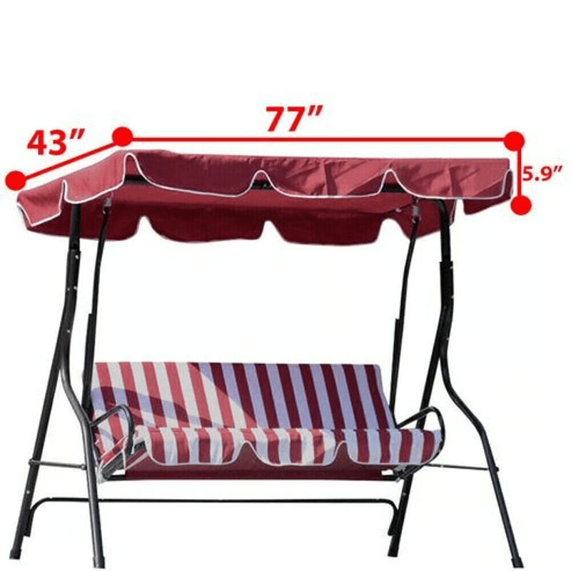Replacement Canopy For Outdoor Patio Swing Seat With UV Resistant Porch Cover 7