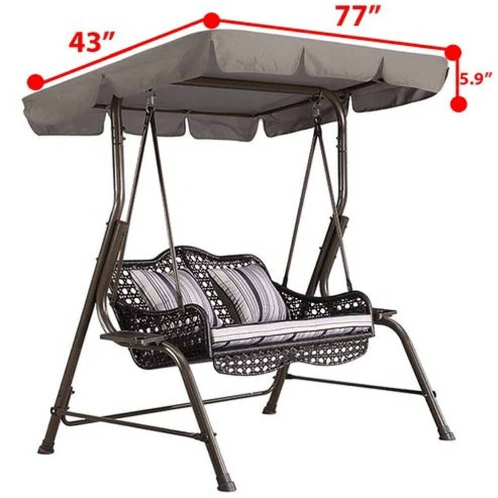 Replacement Canopy For Outdoor Patio Swing Seat With UV Resistant Porch Cover 8