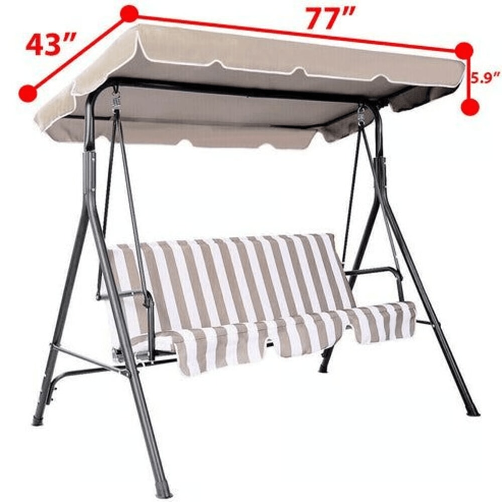 Replacement Canopy For Outdoor Patio Swing Seat With UV Resistant Porch Cover 9