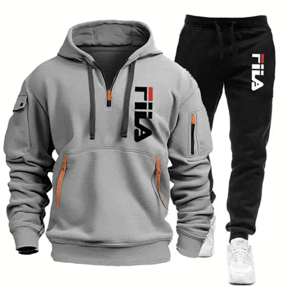 Men Running And Training Hoodie Sweatpants Outfit Set 1