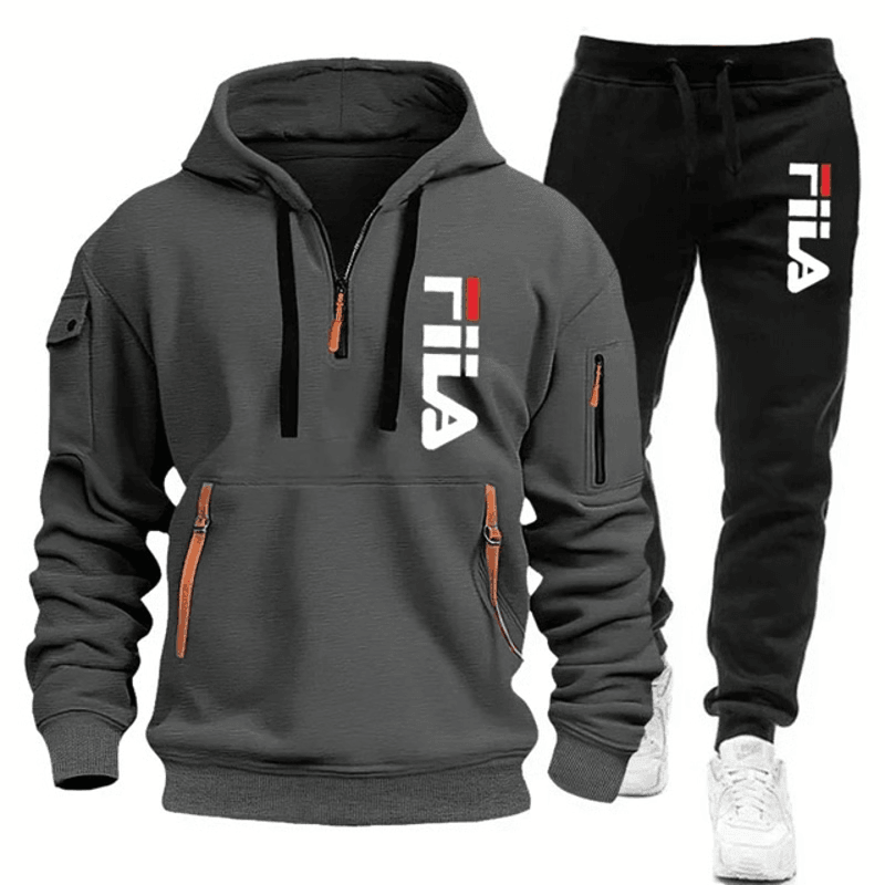 Men Running And Training Hoodie Sweatpants Outfit Set 12