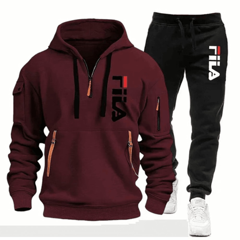 Men Running And Training Hoodie Sweatpants Outfit Set 4