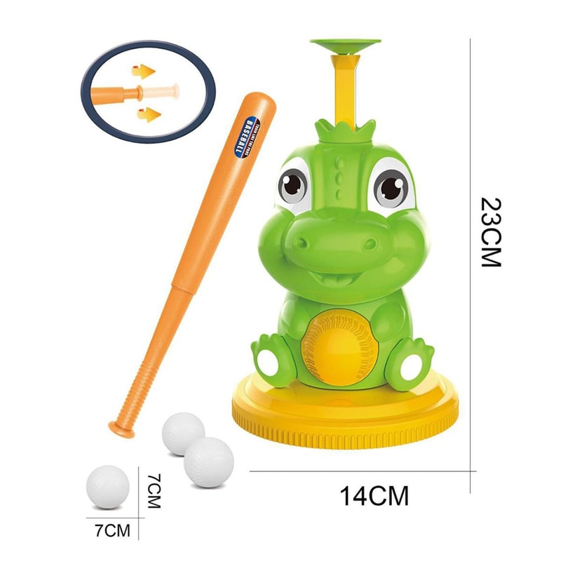 Dinosaur Kids Pitching Machine Baseball Toy Set With Automatic Launcher For Batting Practice 5
