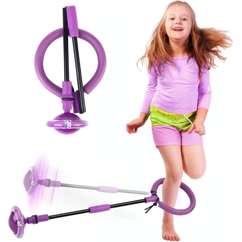 Premium Foldable Flash Wheel Ankle Skip Ball Fun Active Kids Fitness Toy