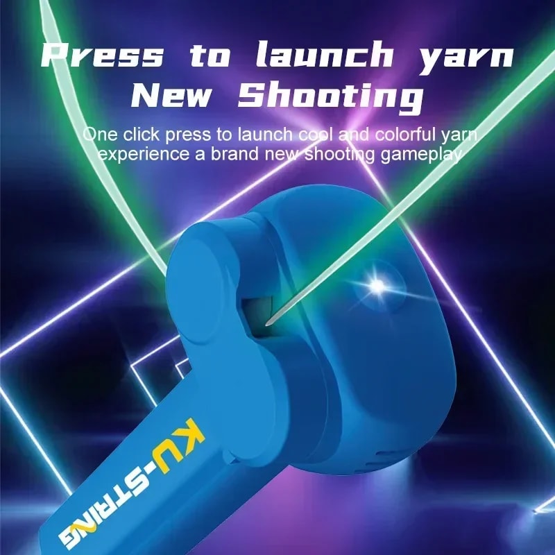 Glow Rope Launcher Toy with Adjustable Speed & Luminous String Handheld Loop Game for Kids