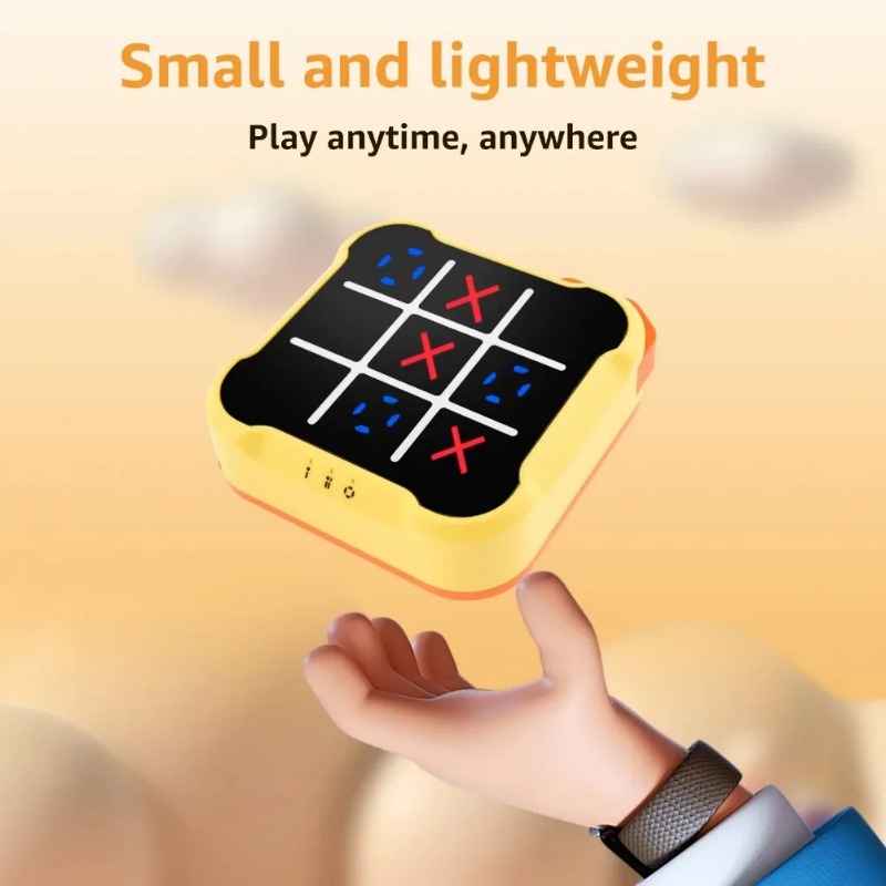 Portable Multifunctional Electronic Tic Tac Toe Game Montessori Puzzle Board 4