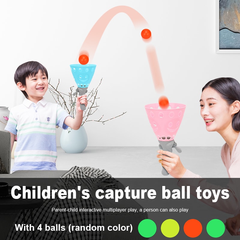 Hand Held Pop and Catch Ball Game Set for Kids Outdoor & Indoor Active Play
