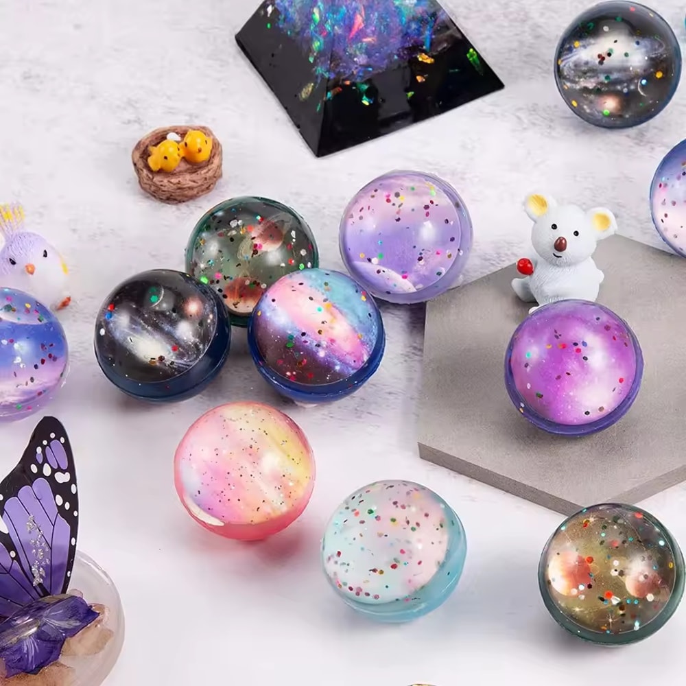 Planet Starry Sky Elastic Kids Bouncy Ball Set Outdoor & Indoor Play